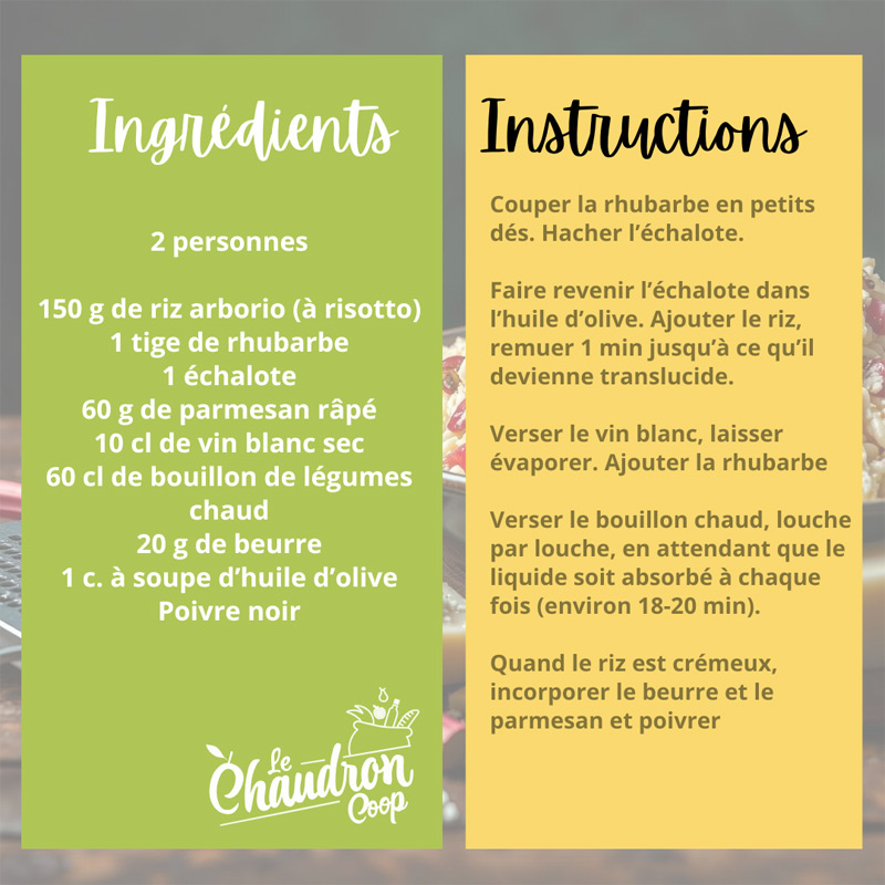 Risotto à la rhubarbe