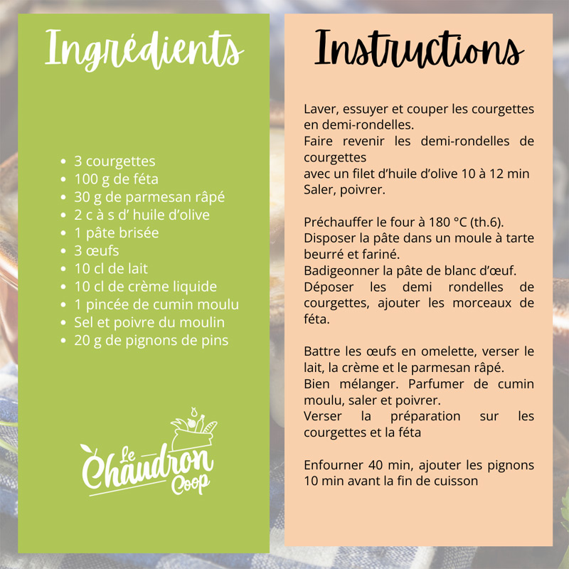 Recette Tarte courgettes feta