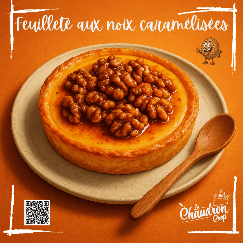 Feuilleté aux noix caramélisées