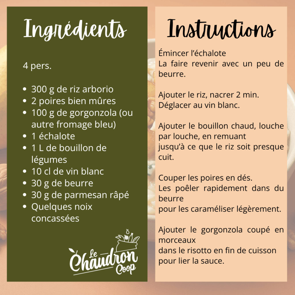 Recette Rizotto poires gorgonzola