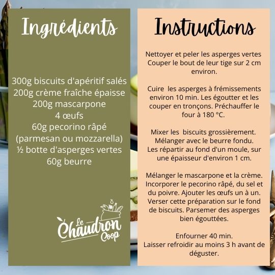 Cheesecake d'asperges vertes