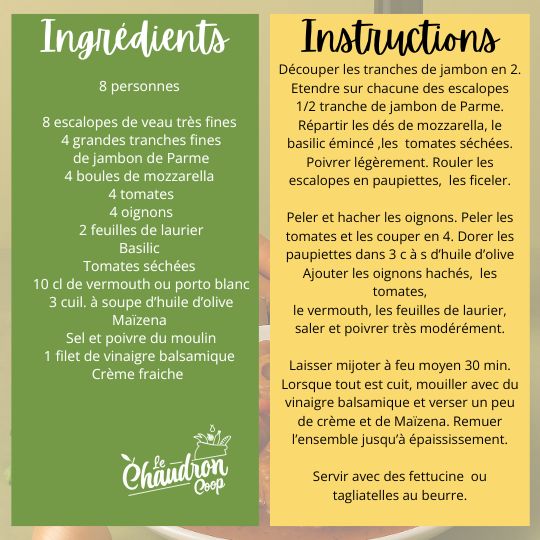 Recette Les paupiettes de Tante Paolina