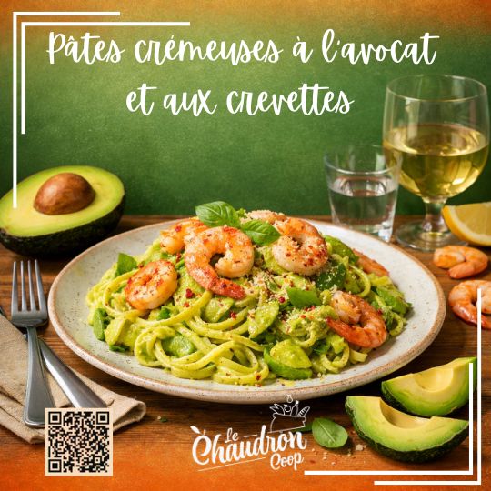 Pâte crevettes avocats