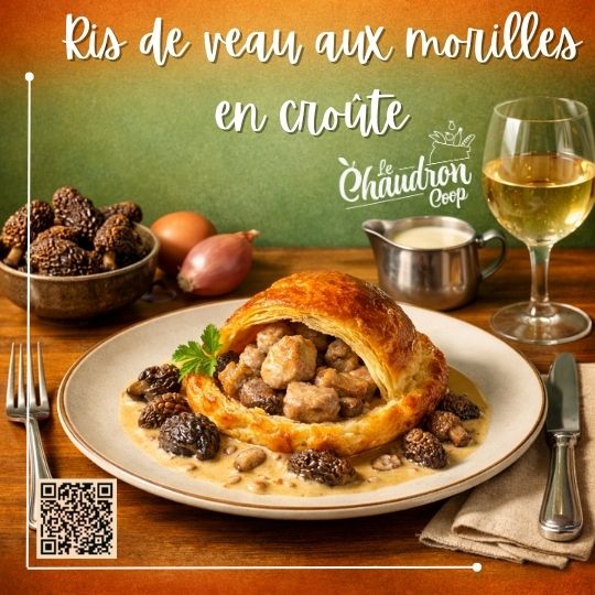 Ris de veau aux Morilles en croûte
