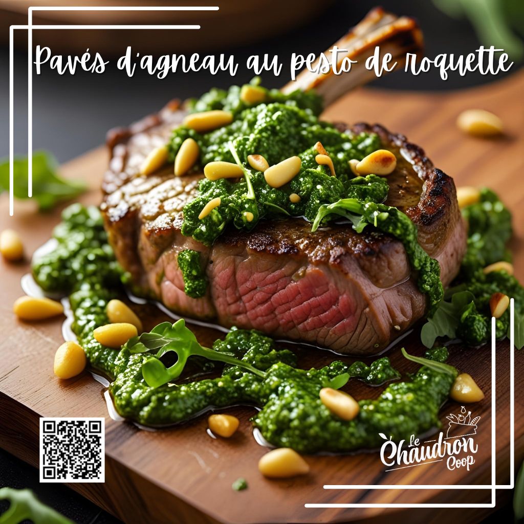 Pavés d'agneau au pesto de roquette