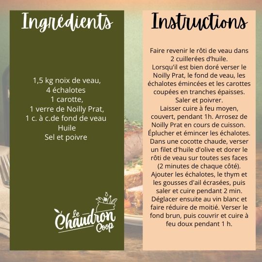 Recette Rôti de veau au Noilly Prat