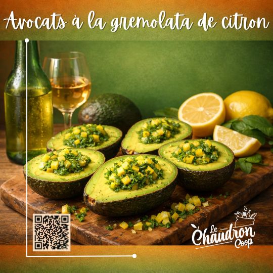 Avocats à la gremolata de citron