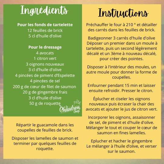 Tarte avocats saumon