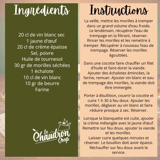 Recette Blanquette de veau aux morilles