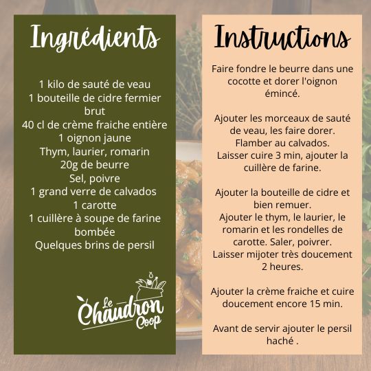 Recette Sauté de veau au cidre